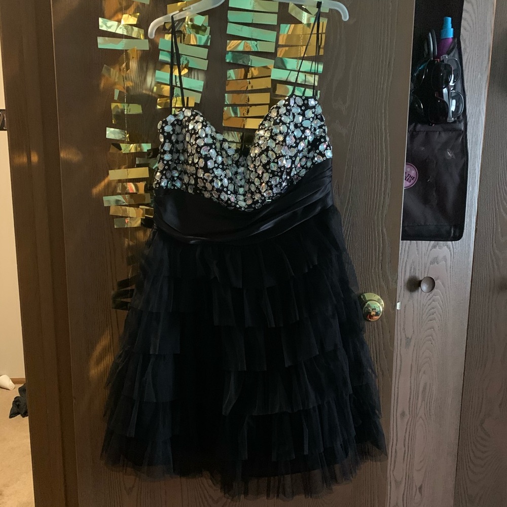 Black sparkly busted dress